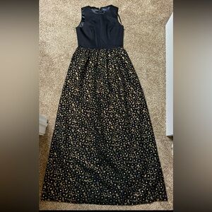 Shoshanna Midnight Black and Gold Gown Size 8